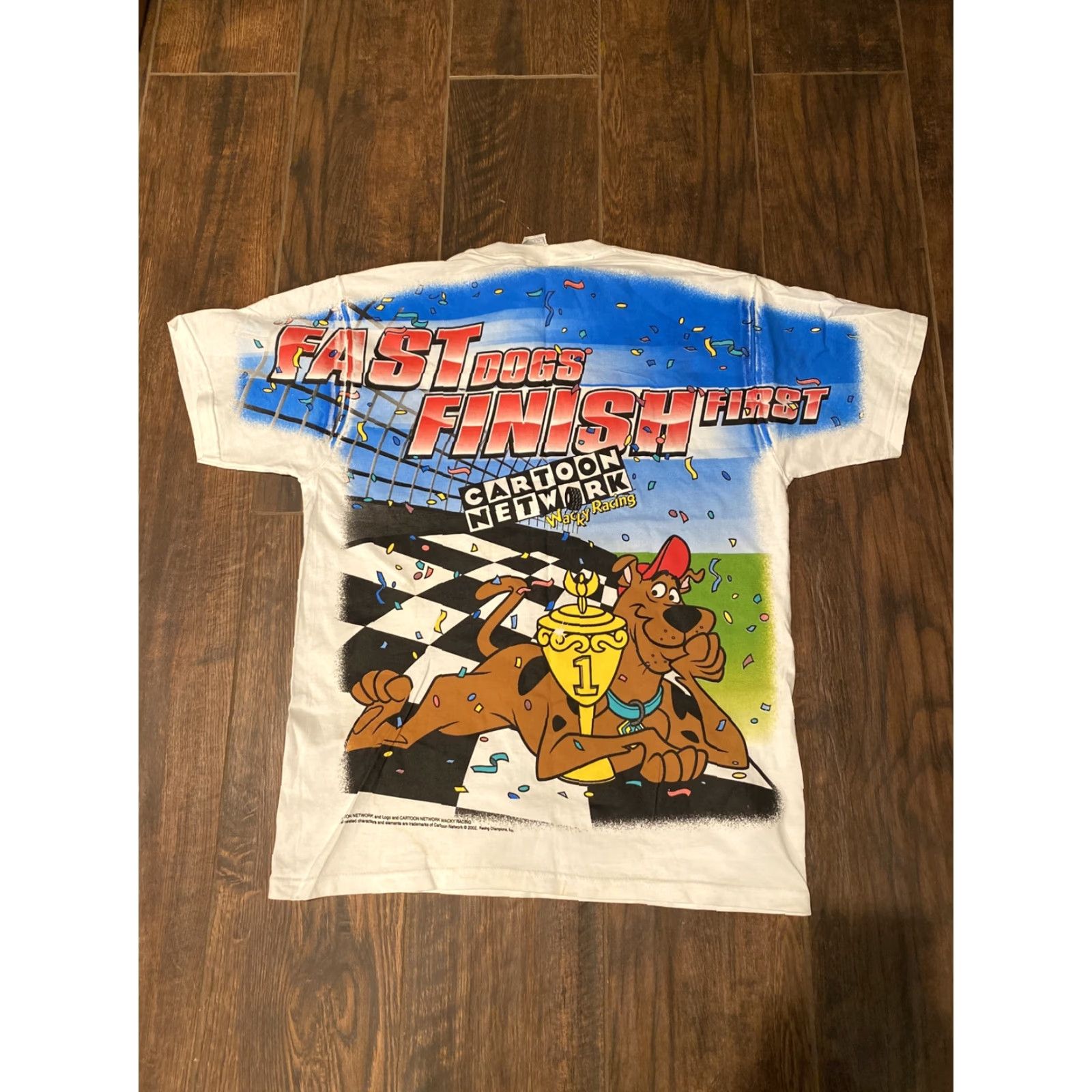 Fruit Of The Loom VINTAGE Cartoon Network Scooby Doo Wacky Racing All Over Print T-Shirt Large Size US L / EU 52-54 / 3 - 7 Thumbnail