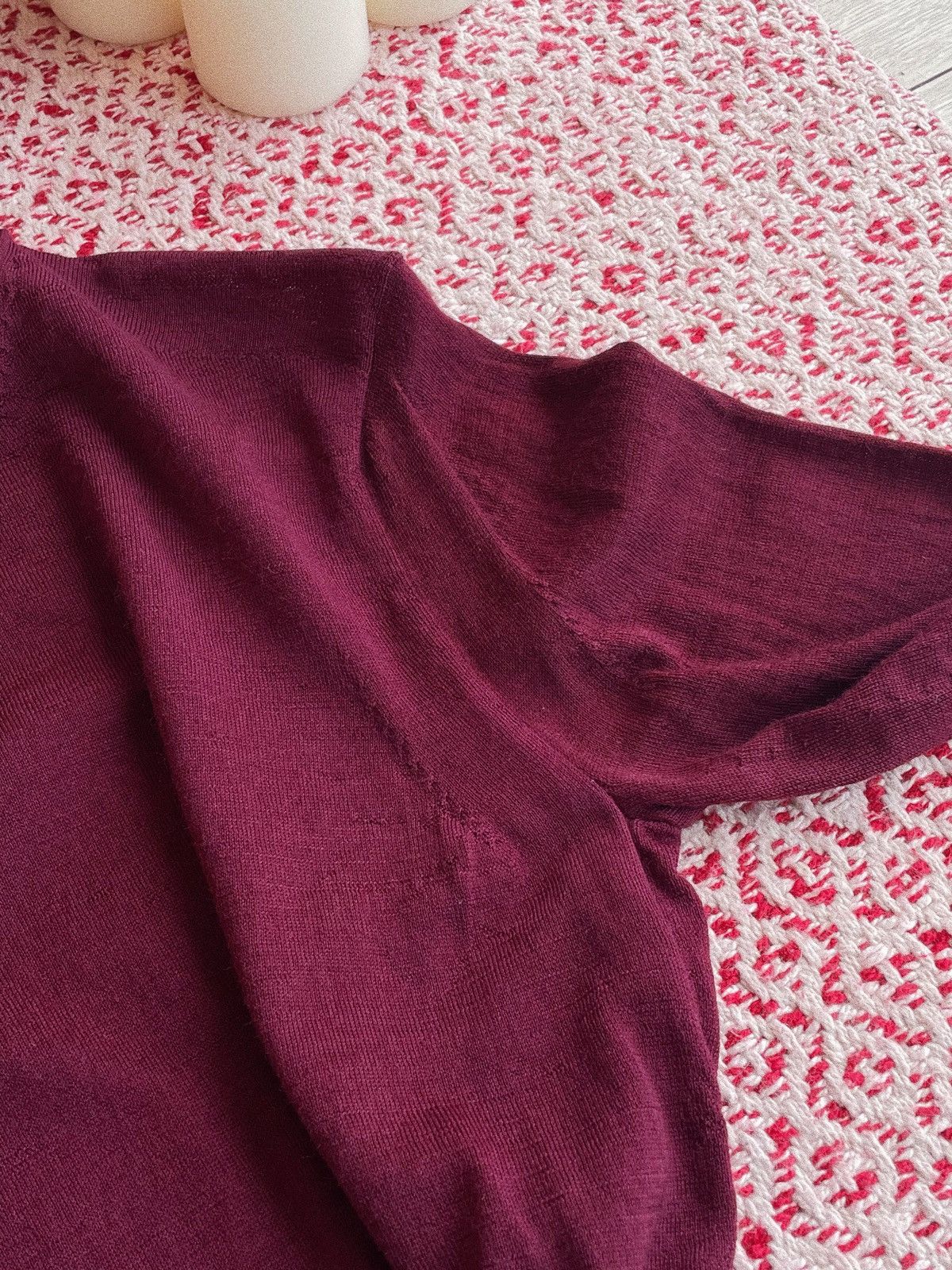 Acne Studios Acne Studios “Kurt” Burgundy Merino Sweater Size XS / US 0-2 / IT 36-38 - 9 Thumbnail