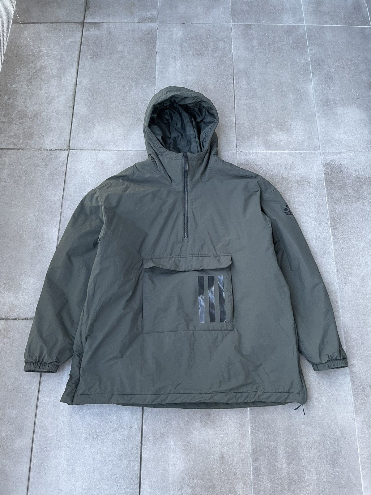 image of Ss19 Adidas Multi Pocket Swamp Green Warm Anorak Jacket, Men's (Size XL)