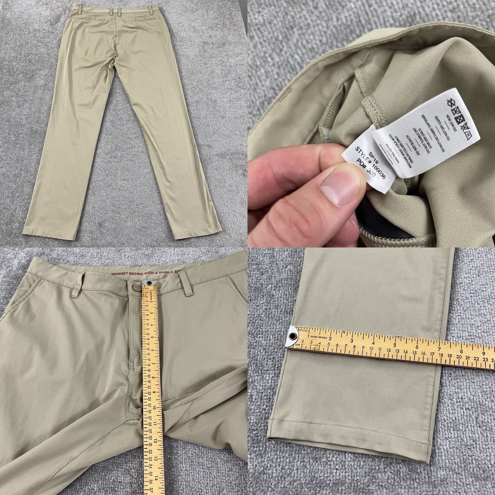 Rhone Rhone Pants Mens 34 x 33 Brown Chino 5-Pocket Straight Lifestyle 100036 Size US 34 / EU 50 - 8 Thumbnail