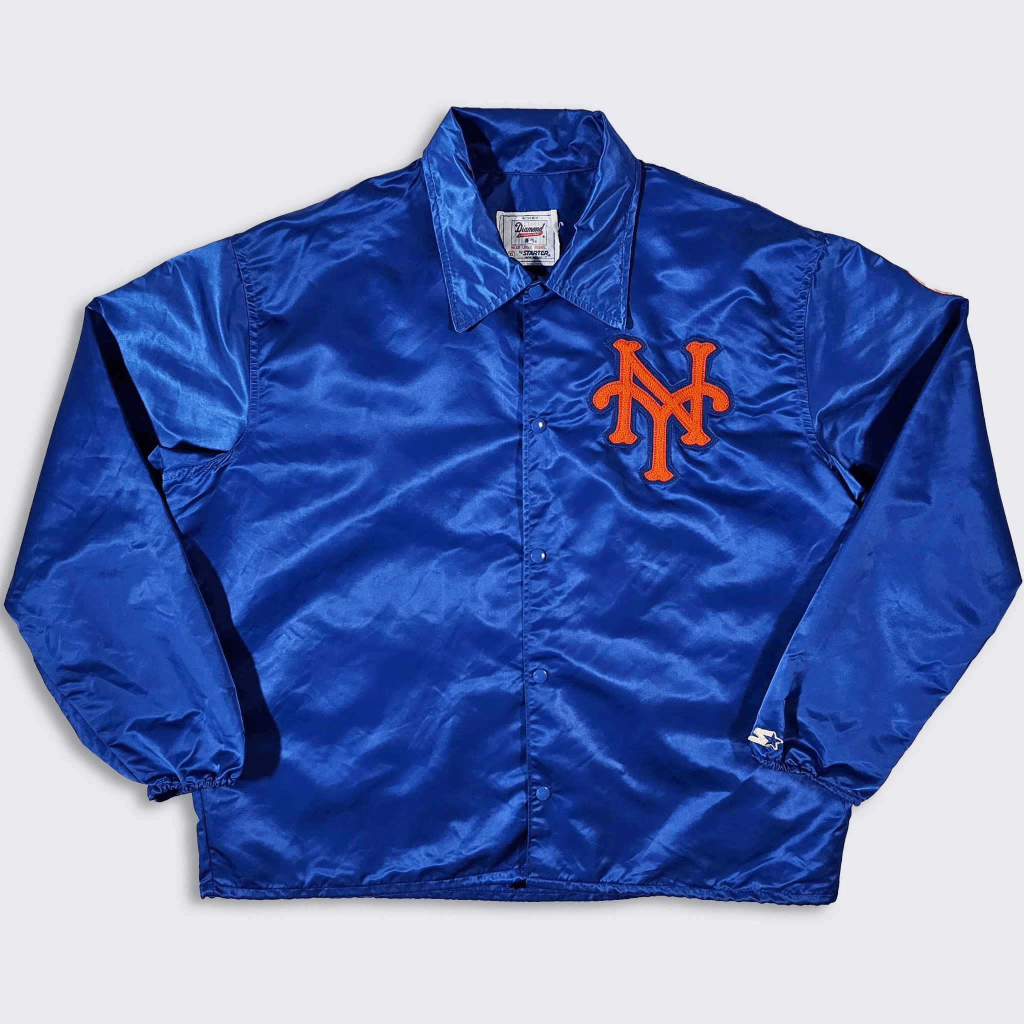 image of Mlb x Starter New York Mets Vintage 80's Team Issued Coach's Jacket in Blue, Men's (Size XL)