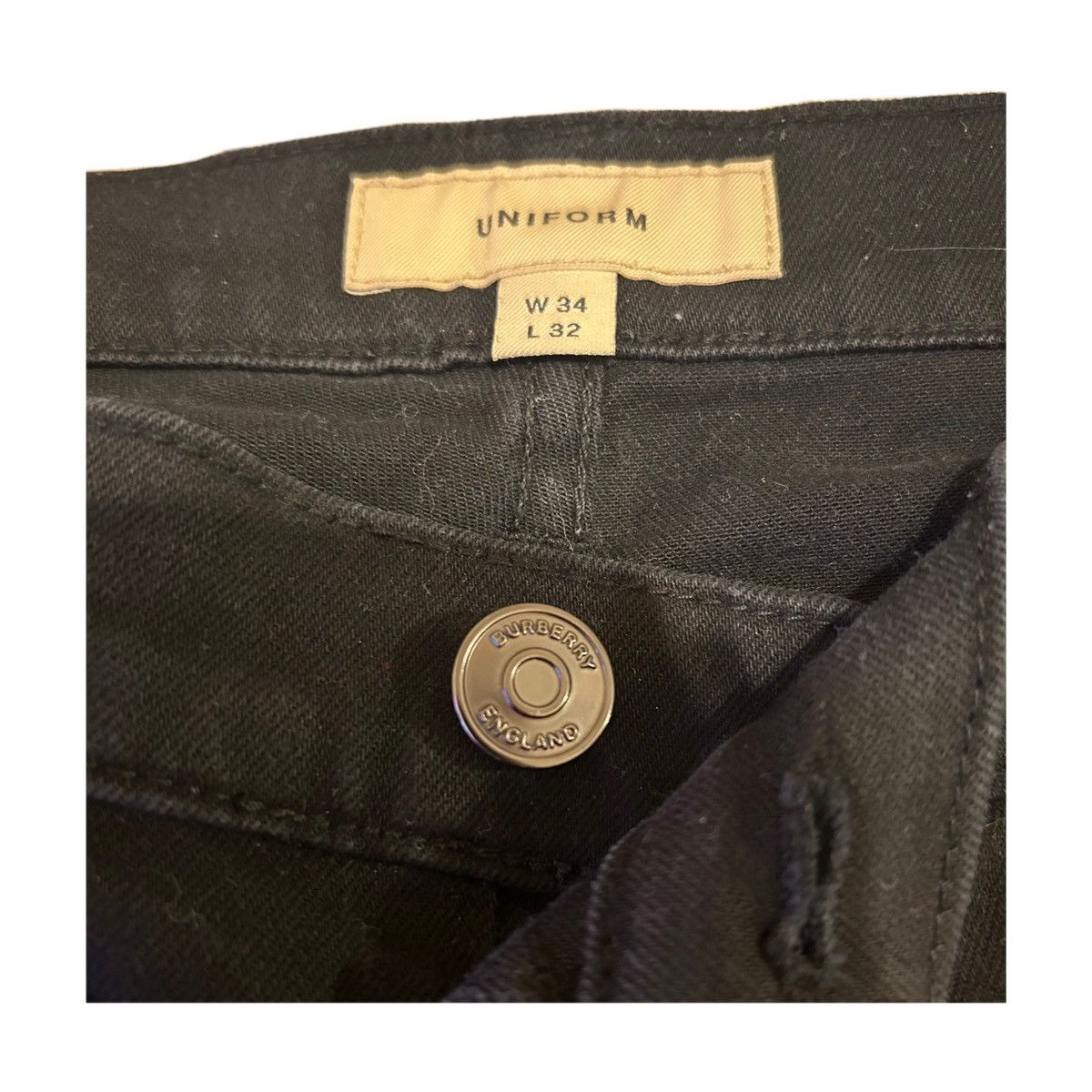 Burberry × Designer Burberry London England Black Straight Leg Denim Size US 34 / EU 50 - 2 Thumbnail