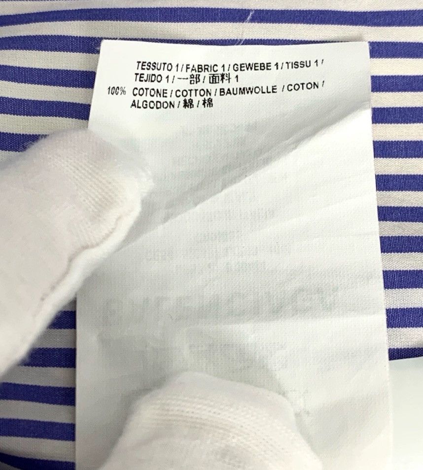 Balenciaga Balenciaga logo letter printed blue and white striped cott Size 36R - 8 Thumbnail