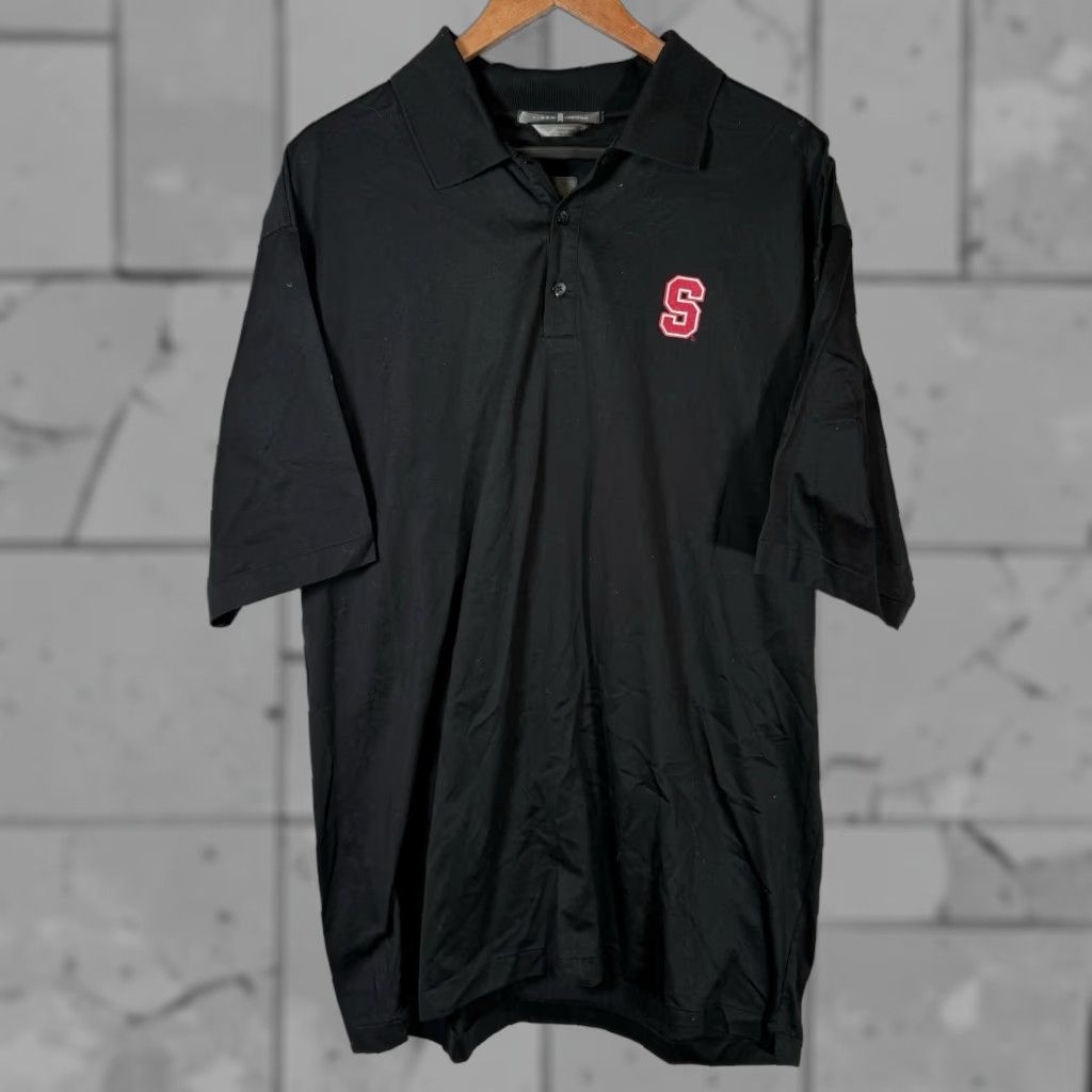 Nike VINTAGE Nike Tiger Woods Stanford Men's Athletic Polo Shirt XL Black Sportswear Size US XL / EU 56 / 4 - 1 Thumbnail