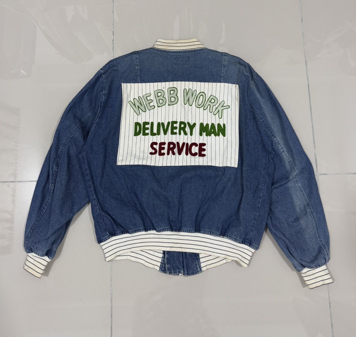 Japanese Brand × Vintage Vtg 90’ WEBB Denim Bomber Jacket Size US M / EU 48-50 / 2 - 2 Thumbnail