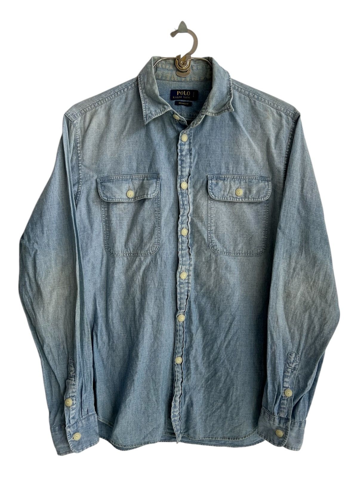 Polo Ralph Lauren × RRL Ralph Lauren Polo Ralph Lauren Eagle Print Chambray Denim Work Shirt Jkt Size US S / EU 44-46 / 1 - 3 Thumbnail