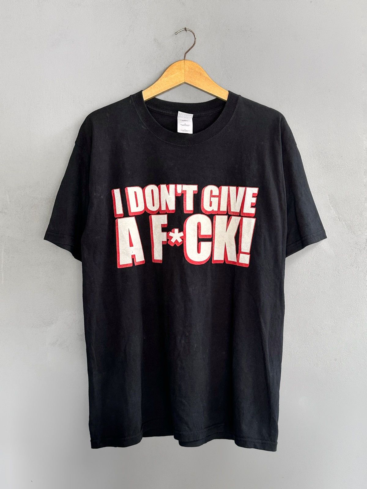 image of Band Tees x Rap Tees Vintage Rap Tees I Dont Give A Fuck in Black, Men's (Size Large)