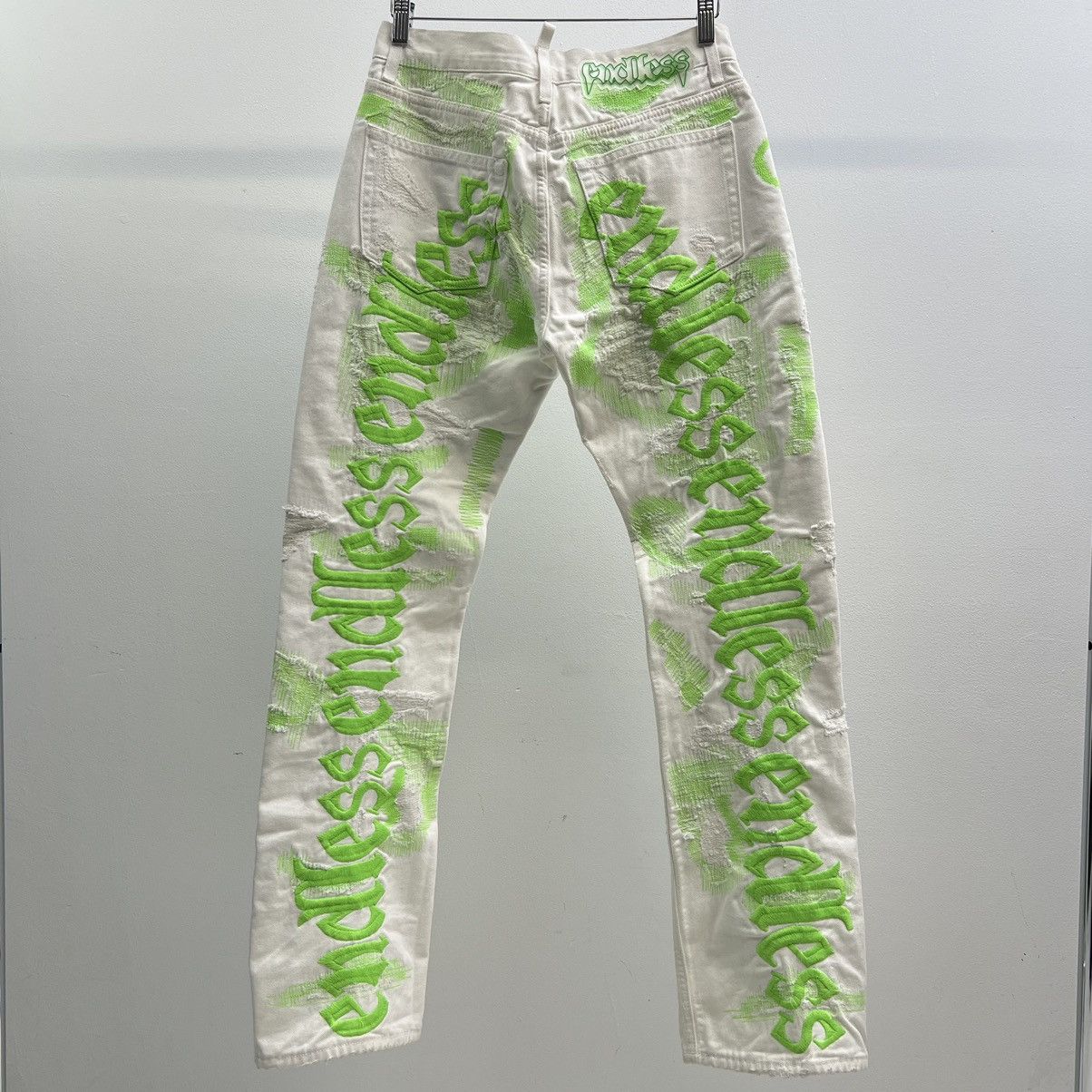Endless Endless White Green Boro Denim Size US 30 / EU 46 - 3 Thumbnail