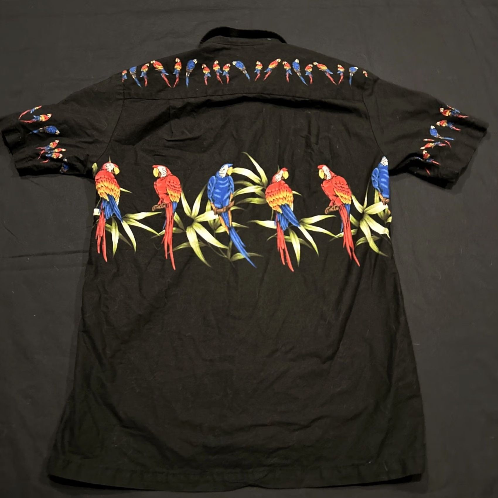 Vintage VINTAGE Pacific Legend Hawaiian Shirt Mens S Black Macaw Birds Tropical Cabana USA B32 Size US S / EU 44-46 / 1 - 3 Thumbnail