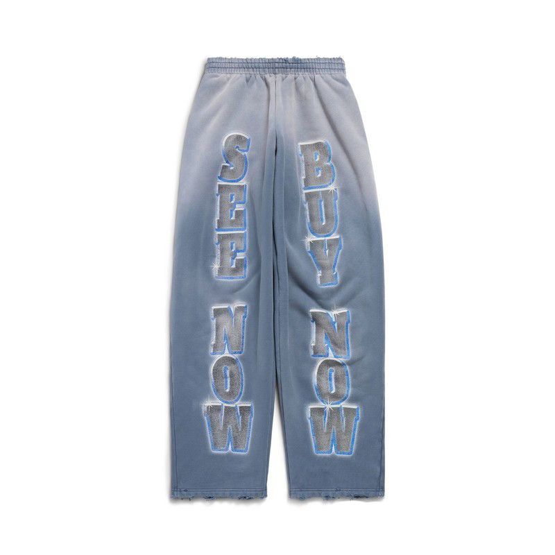 Balenciaga o1bcso1str1025 SNBN Baggy Sweatpants & Joggers in Blue Size US 34 / EU 50 - 1 Thumbnail