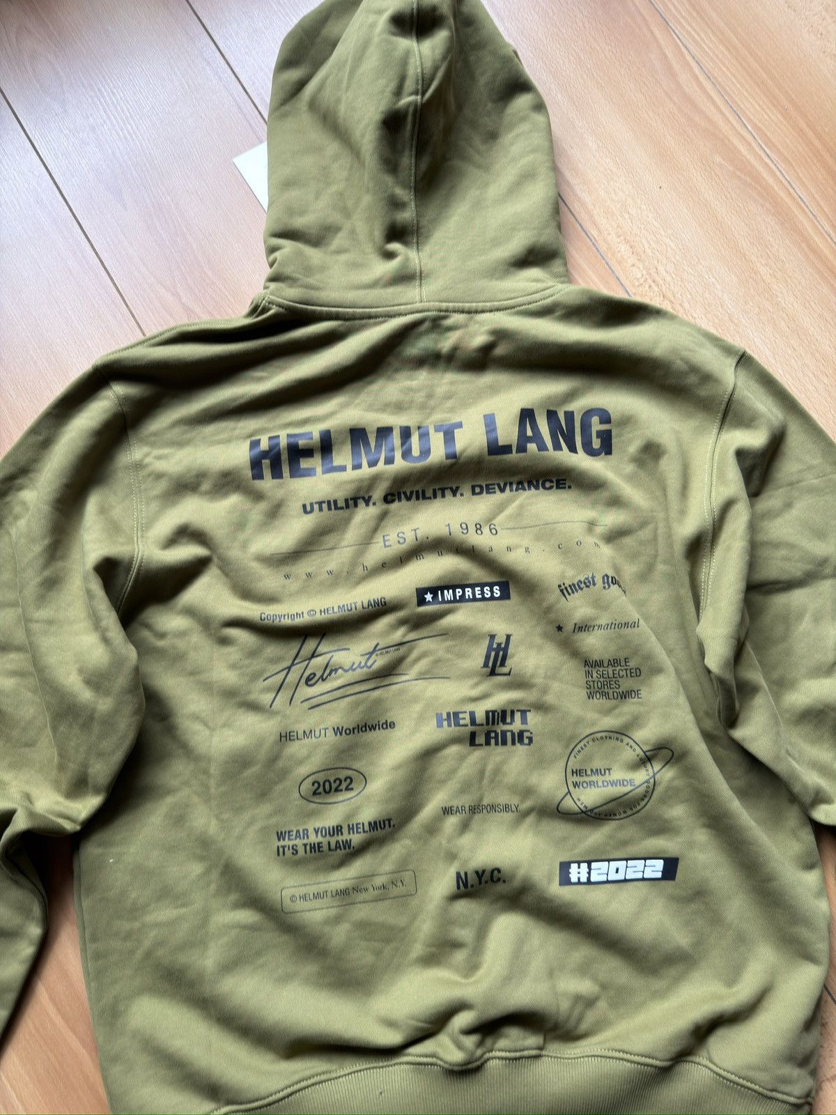 Helmut Lang Helmut Lang big logo hoodie new Size US M / EU 48-50 / 2 - 2 Thumbnail