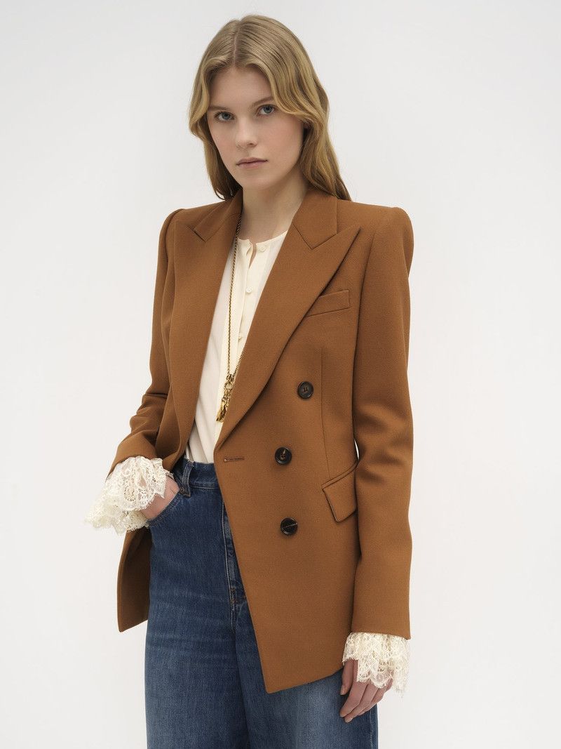 Chloe o1loc1c11125 Tailored Jacket in Brown Size L / US 10 / IT 46 - 3 Thumbnail