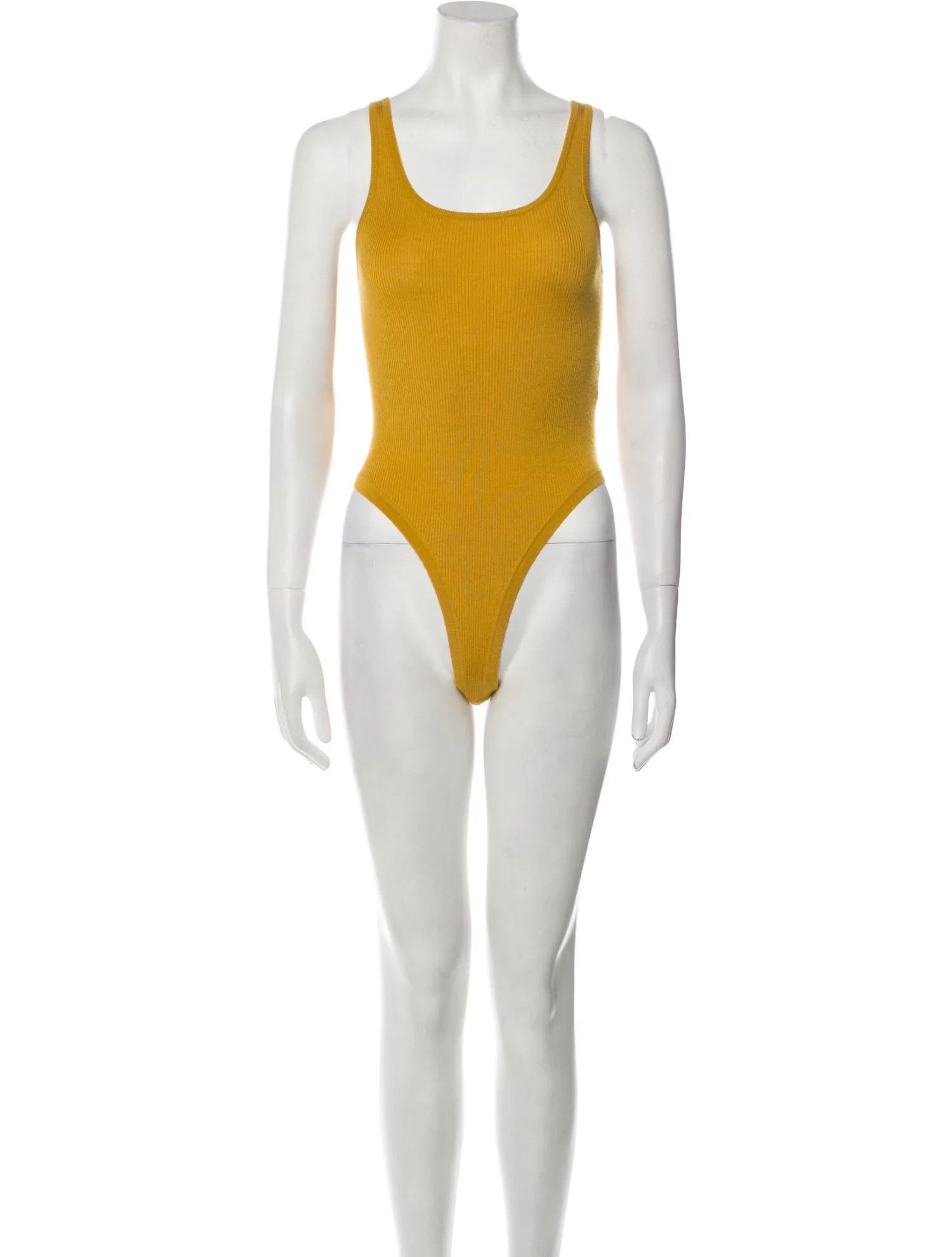 Saint Laurent Paris o1s1wg111124 Bodysuits Tank Top Laine Safran in Yellow Size XS / US 0-2 / IT 36-38 - 1 Thumbnail