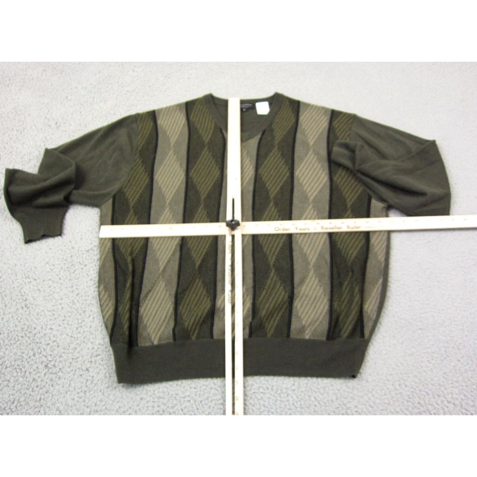 Vintage VINTAGE Cellinni Sweater Mens XL Green Wool Argyle Diamond Knit Pullover 80s 90s Dad Preppy Size US XL / EU 56 / 4 - 6 Thumbnail