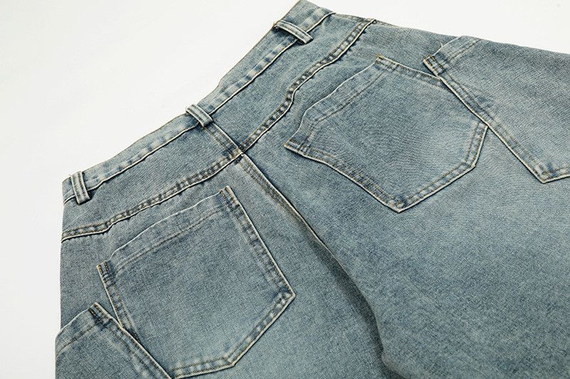 Vintage American retro washed straight curved work jeans for men Size US 32 / EU 48 - 5 Thumbnail