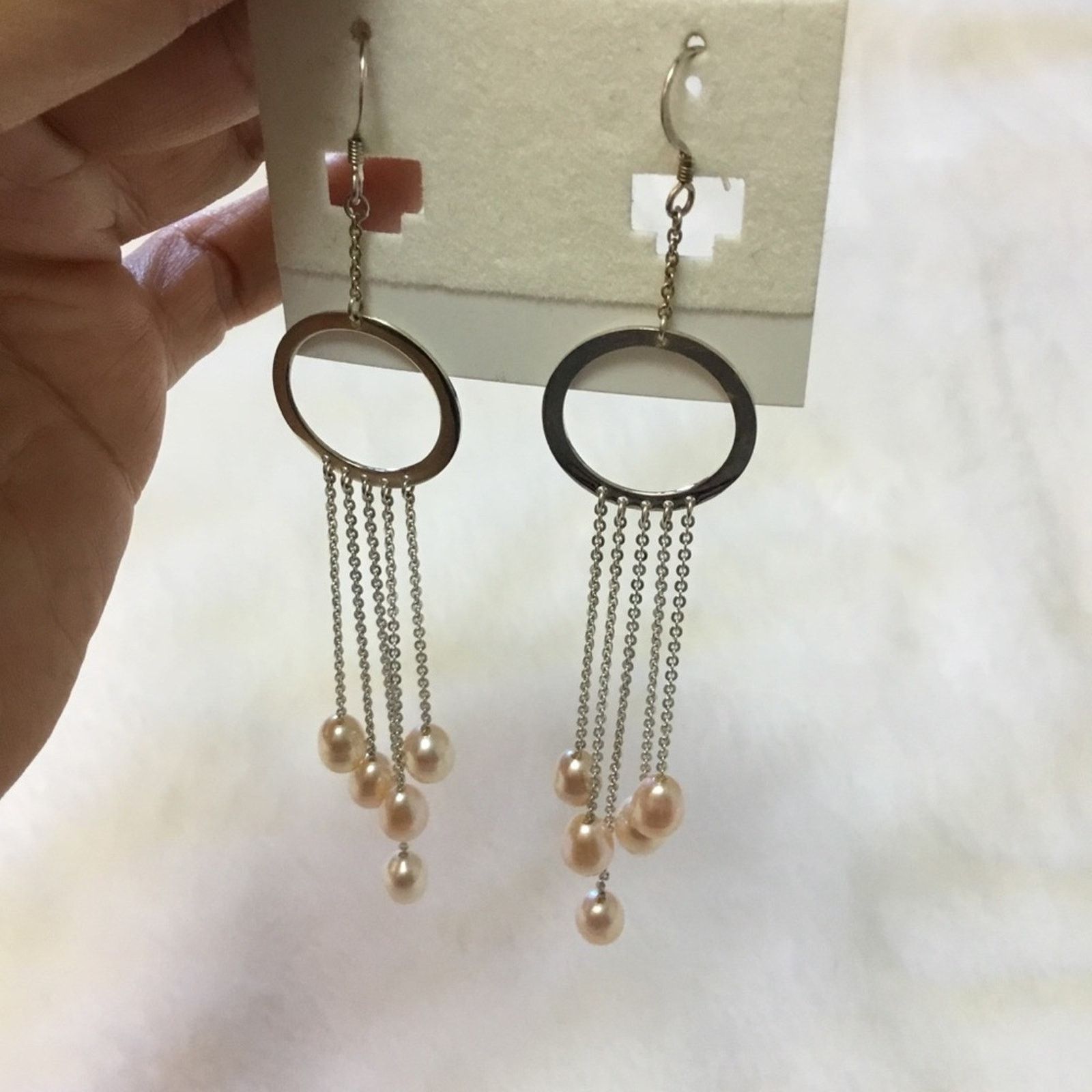 Other Silver Multi-Pearl Dangle Earrings Size ONE SIZE - 1 Thumbnail