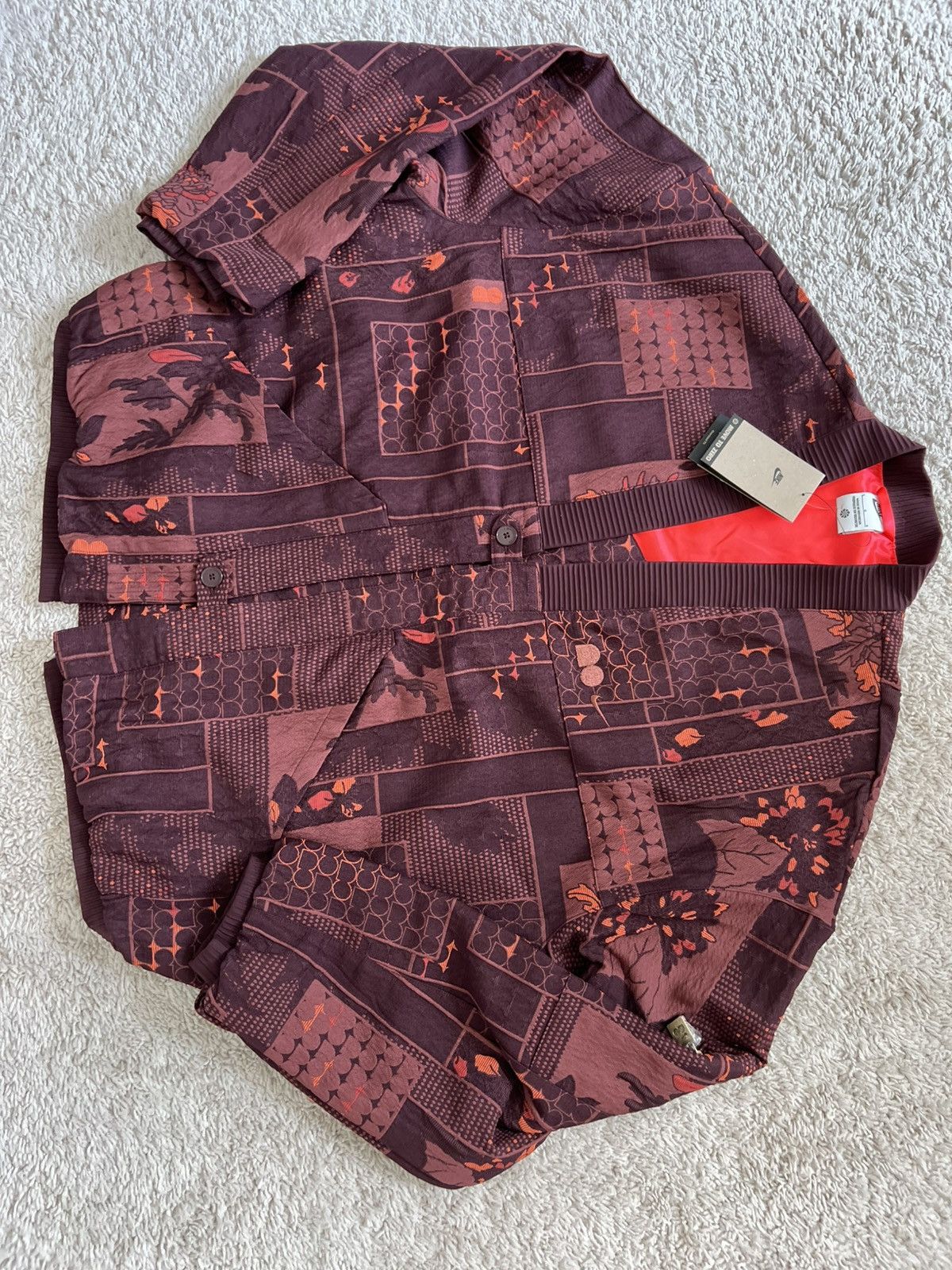 Nike Nike Naomi Osaka Jacquard Jacket Burgundy Crush Size L / US 10 / IT 46 - 8 Thumbnail