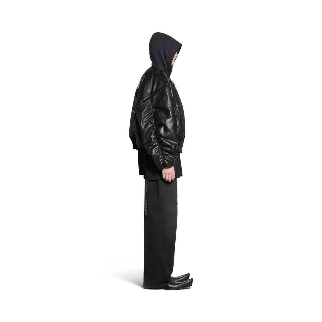 Balenciaga o1in1g0825 DIY Metal Outline Hooded Bomber Jacket in Black Size US XS / EU 42 / 0 - 4 Thumbnail