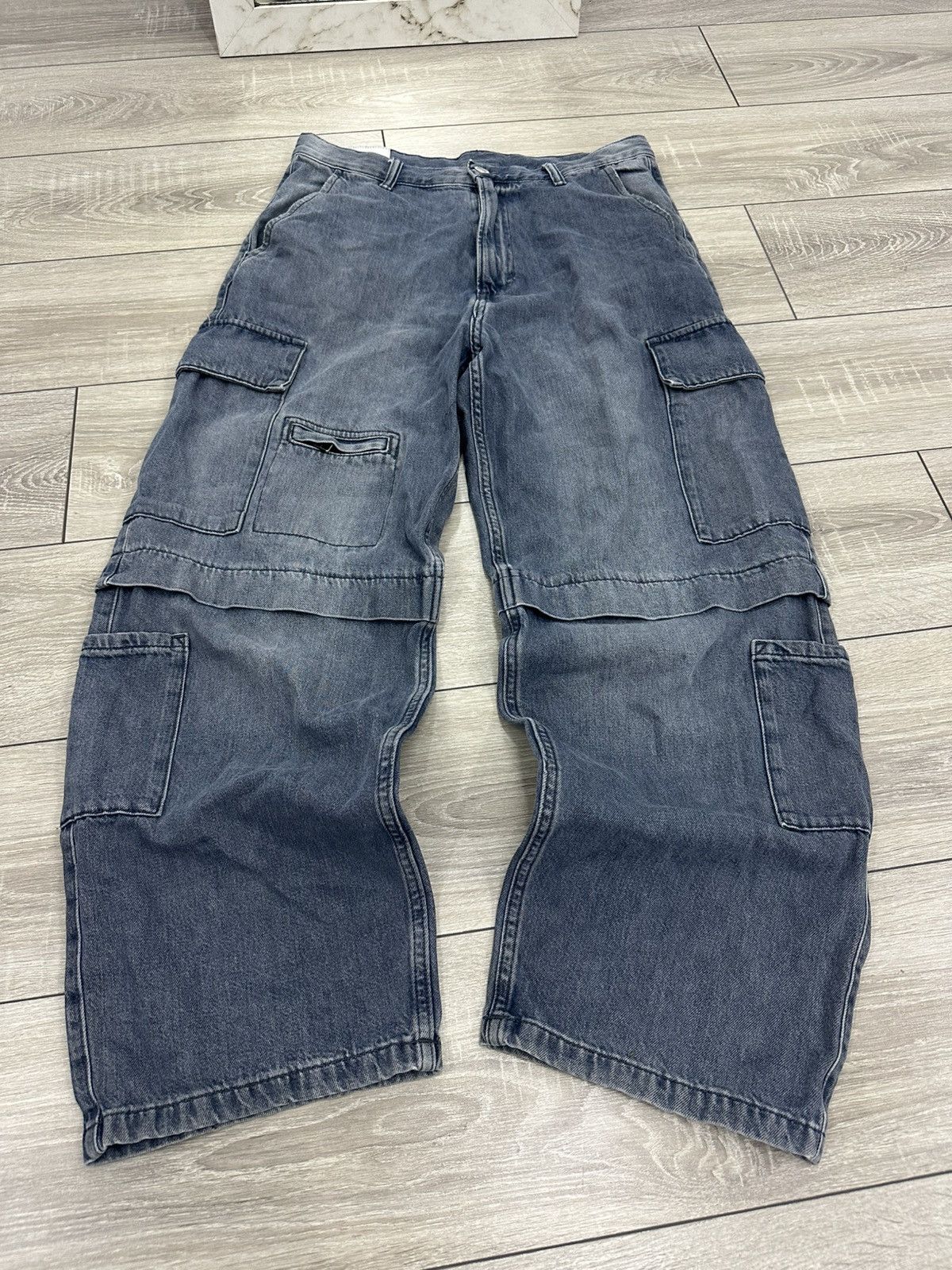 Japanese Brand Baggy Wide Garment Dyed Japanese Style Cargo Jeans Y2K Size US 32 / EU 48 - 1 Thumbnail