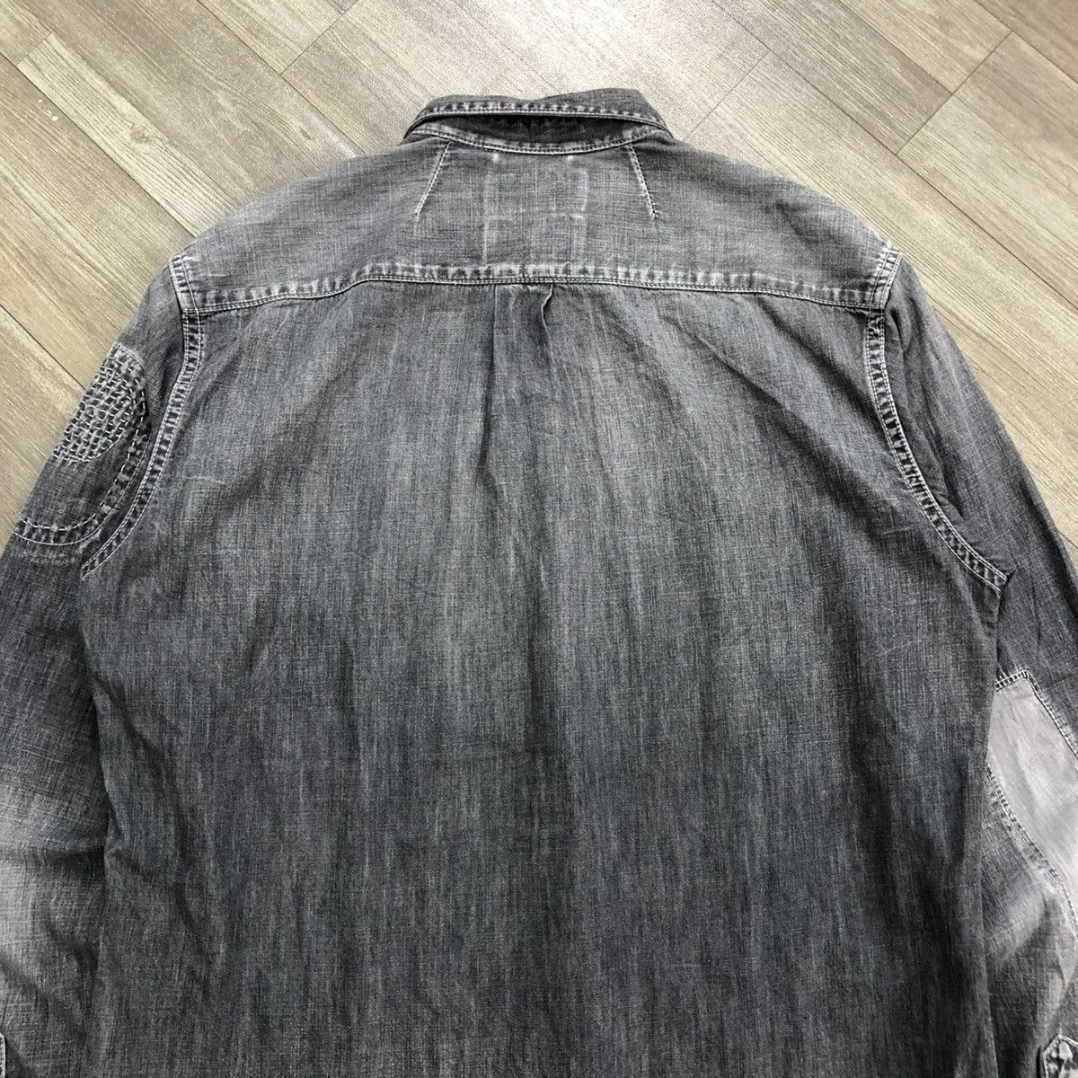 Japanese Brand × Maison MIHARA YASUHIRO Vintage Miharayasuhiro Sashiko Patchworks Washed Denim Shirt Size US L / EU 52-54 / 3 - 18 Thumbnail