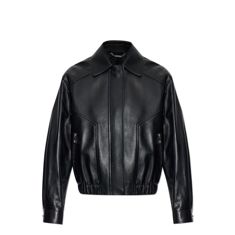 Versace VERSACE Black Leather Jacket New & Authentic (Women's size:I Size XS / US 0-2 / IT 36-38 - 1 Preview
