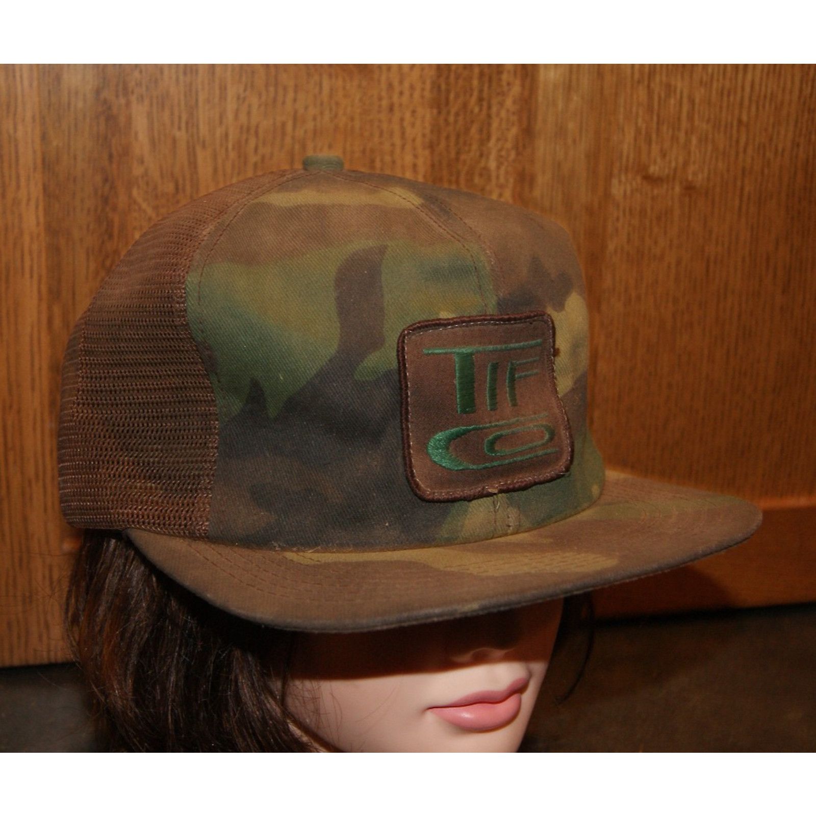 Vintage VTG Patch Brown Camo Mesh Trucker Hat Cap KProdcuts USA Size ONE SIZE - 2 Thumbnail