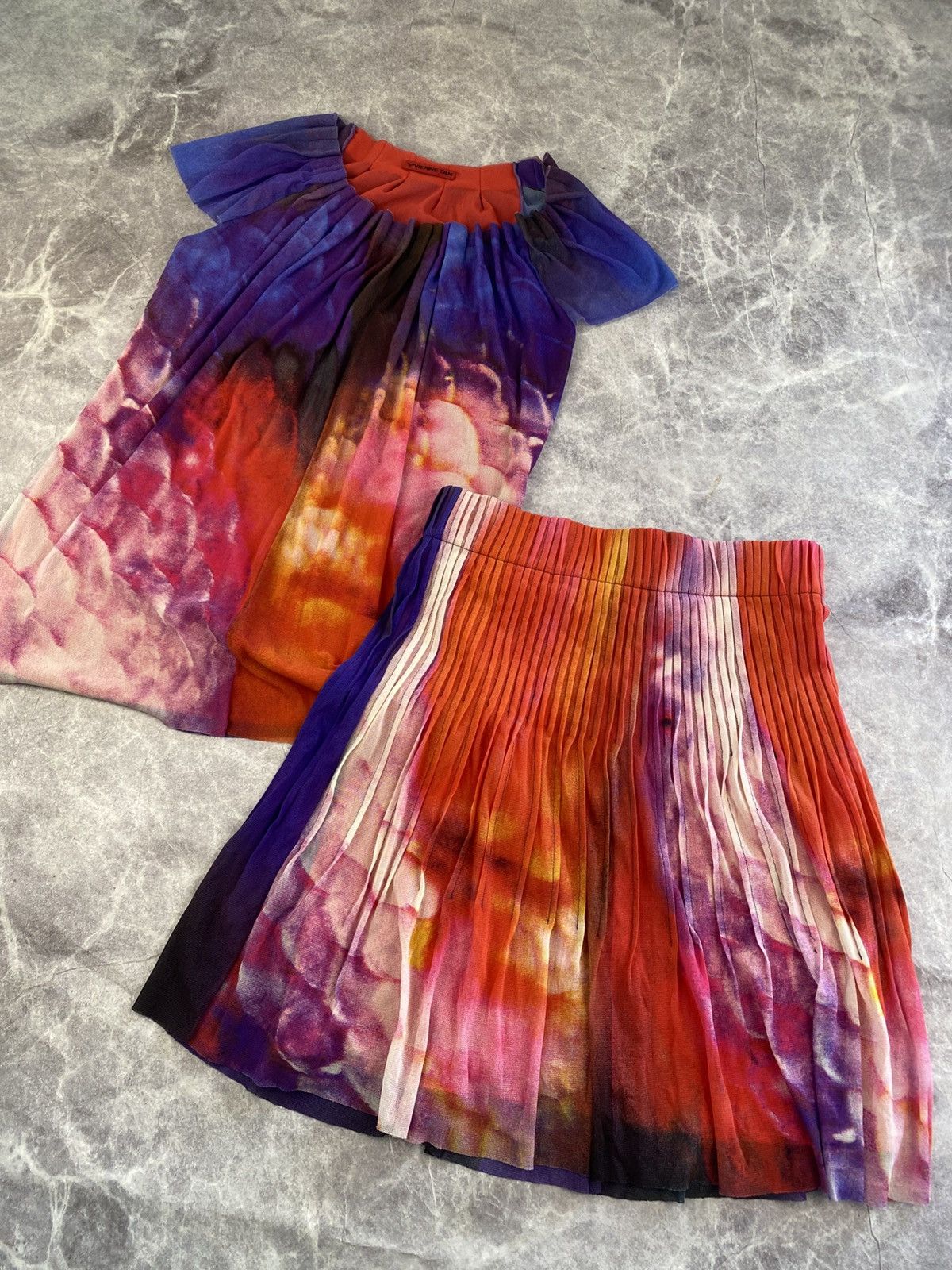 Vivienne Tam Vivienne Tam Colorful Mesh Set Blouse + Skirt Size: 0 Size XS / US 0-2 / IT 36-38 - 1 Thumbnail