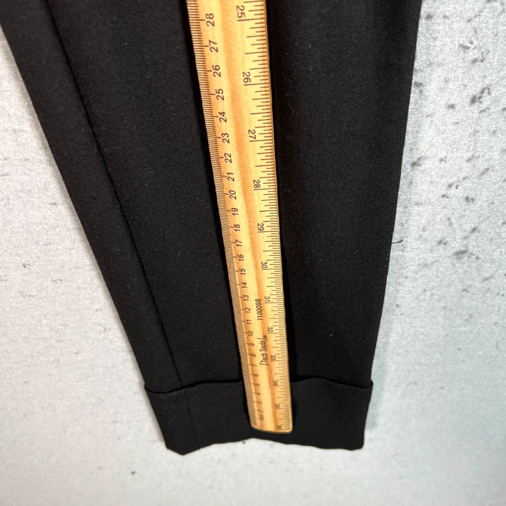 Mango MNG Suit Black Tailored Womens Dress Pants Size 2 Slim Fit Stretch Cuffed Hem Size 26" / US 2 / IT 38 - 5 Thumbnail