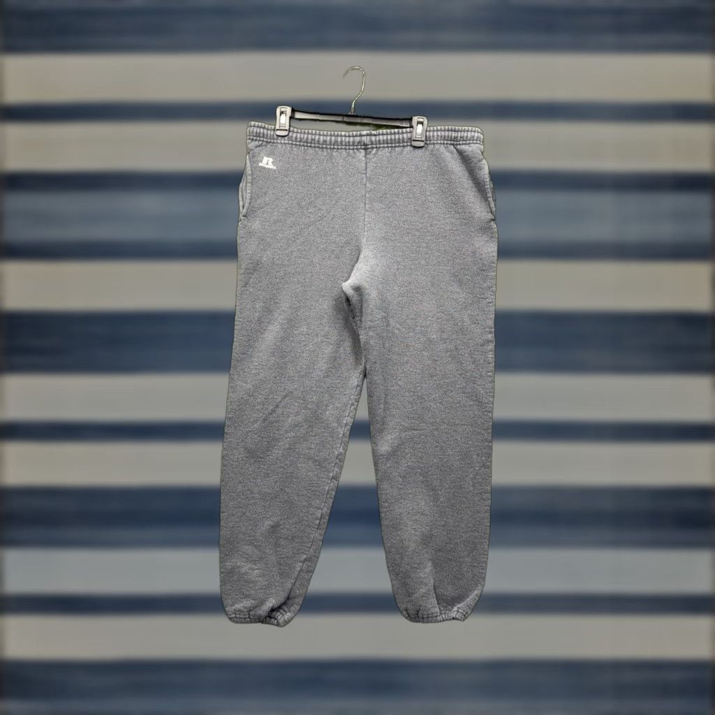 Russell Athletic VINTAGE Russell Athletic Sweatpants Mens M Athletic Fit Gray Fleece USA 90s Casual Lounge Pants Mens Size US 31 - 1 Thumbnail