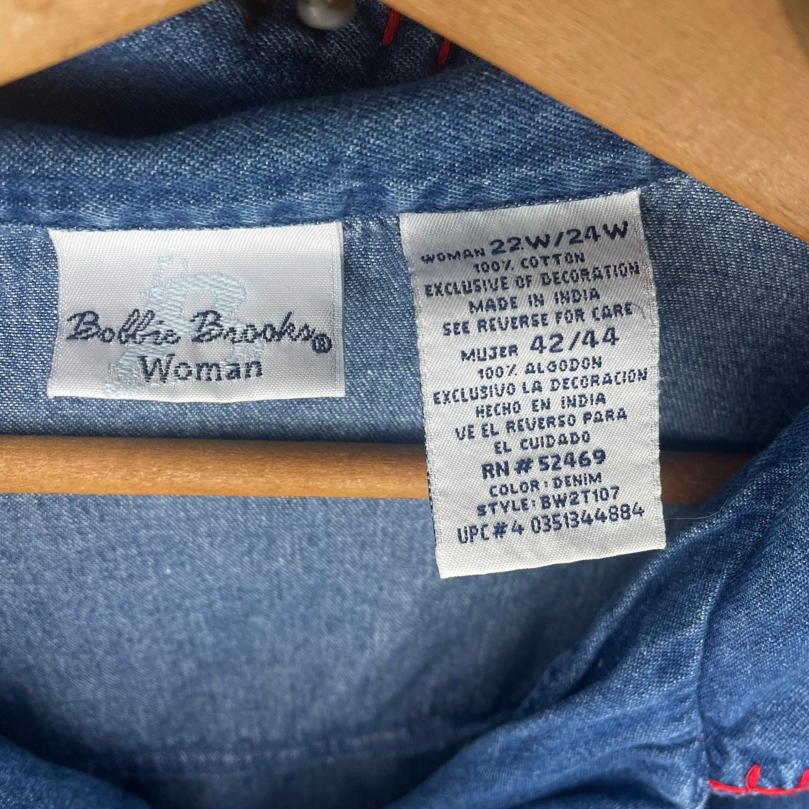Vintage Vintage Bobbie Brooks Embroidered Teacher Denim Button Down Size 3XL / US 20-22 - 3 Thumbnail
