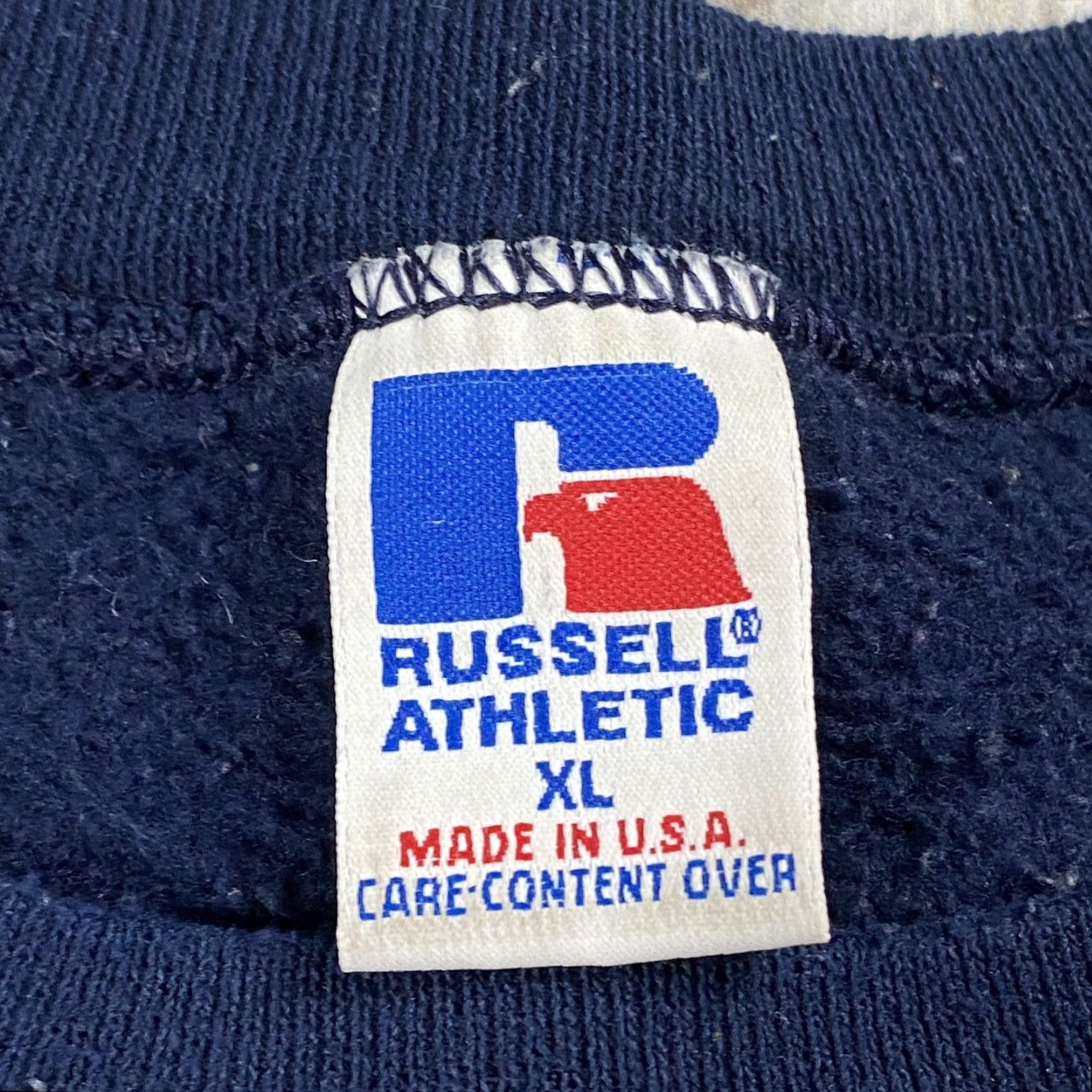 Russell Athletic VINTAGE Russell Athletic Navy Blue Crewneck Sweatshirt 50/50 XL USA Made 90s Mens Size US XL / EU 56 / 4 - 3 Thumbnail
