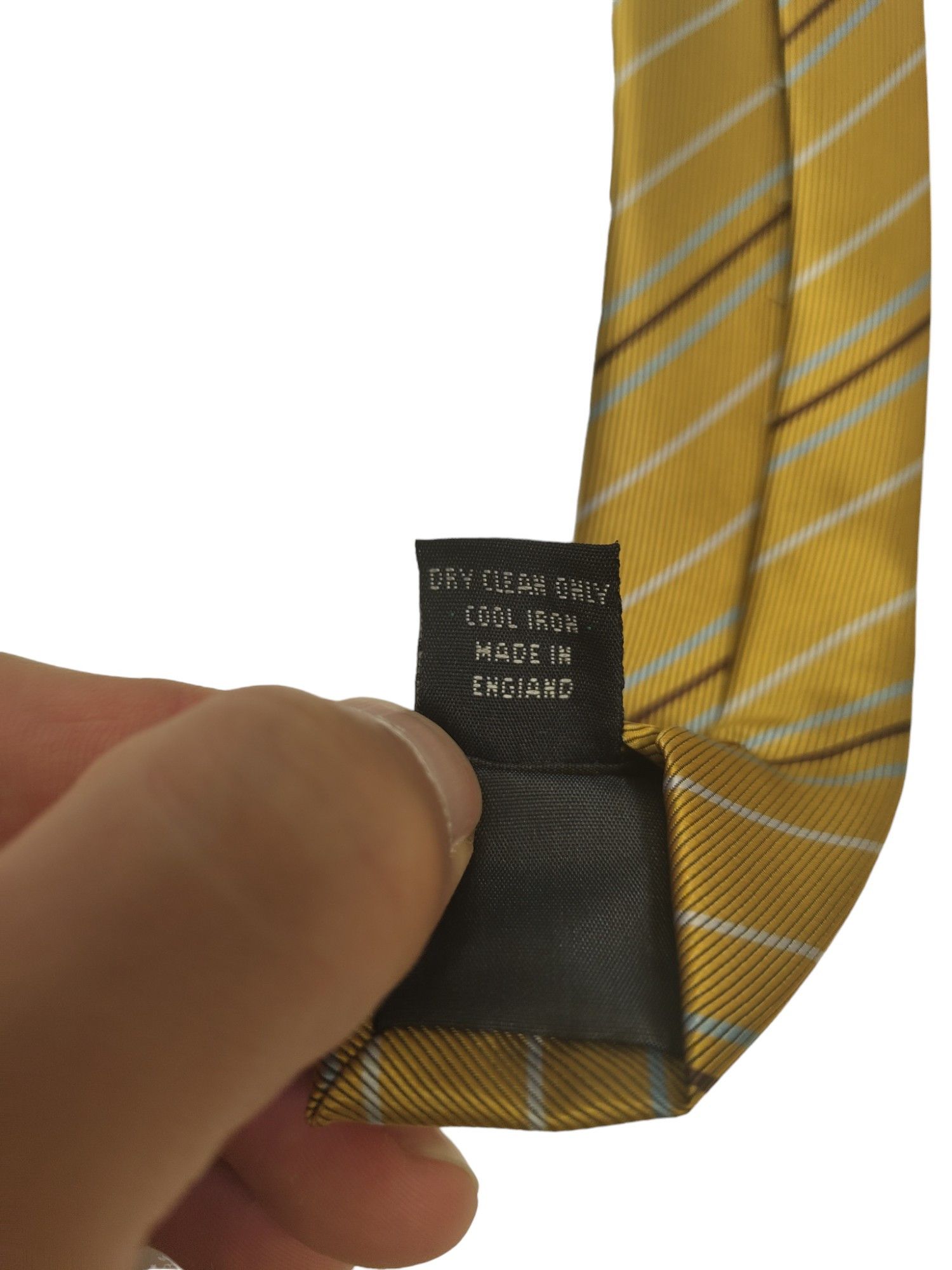 Burberry Mustard Striped Tie Size ONE SIZE - 7 Thumbnail