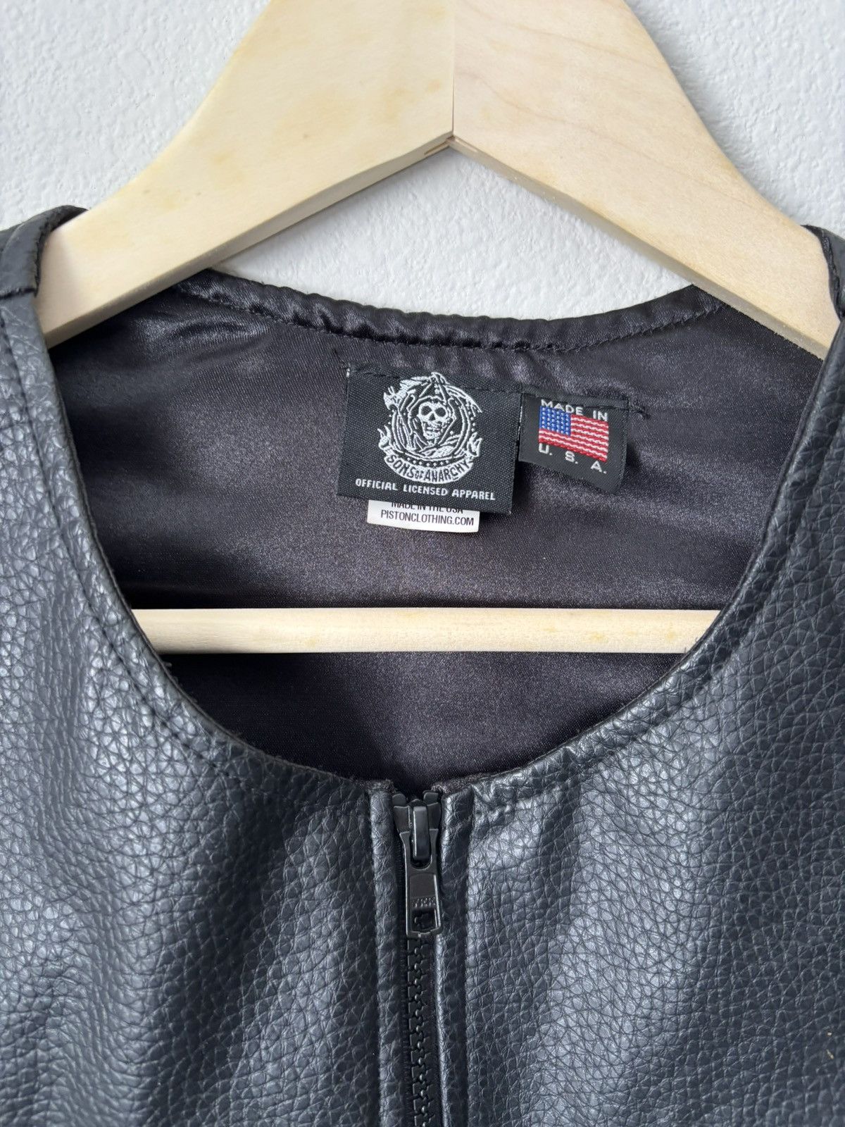 Vintage Vintage RARE SONS OF ANARCHY BLACK FAUX LEATHER VEST Size US L / EU 52-54 / 3 - 6 Thumbnail