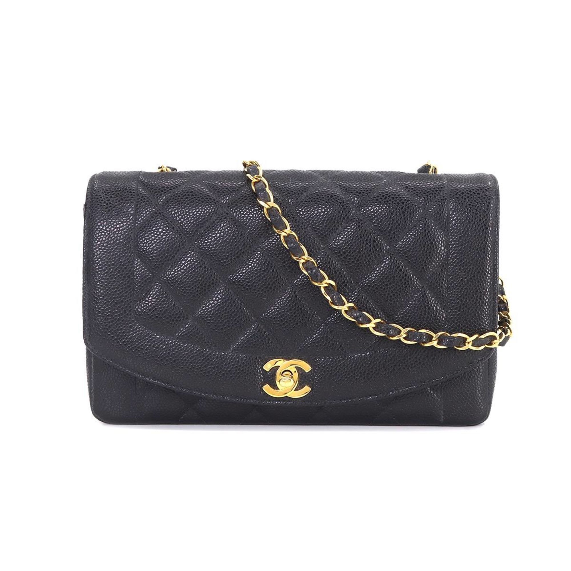 Chanel CHANEL Diana Matelasse 25 Chain Shoulder Bag Caviar Skin