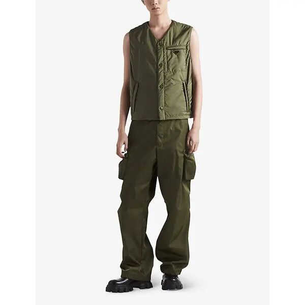 Prada o1bcso1str1025 Re-Nylon Cargo Trouser in Green Size US 36 / EU 52 - 2 Thumbnail