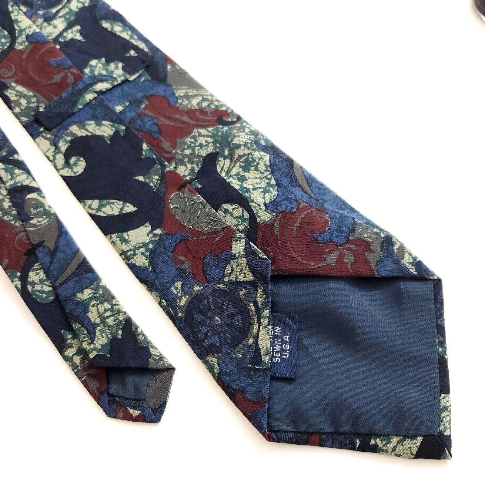Vintage Unbranded USA ITALY Floral Abstract Print Short Red Blue Sil Size ONE SIZE - 4 Thumbnail