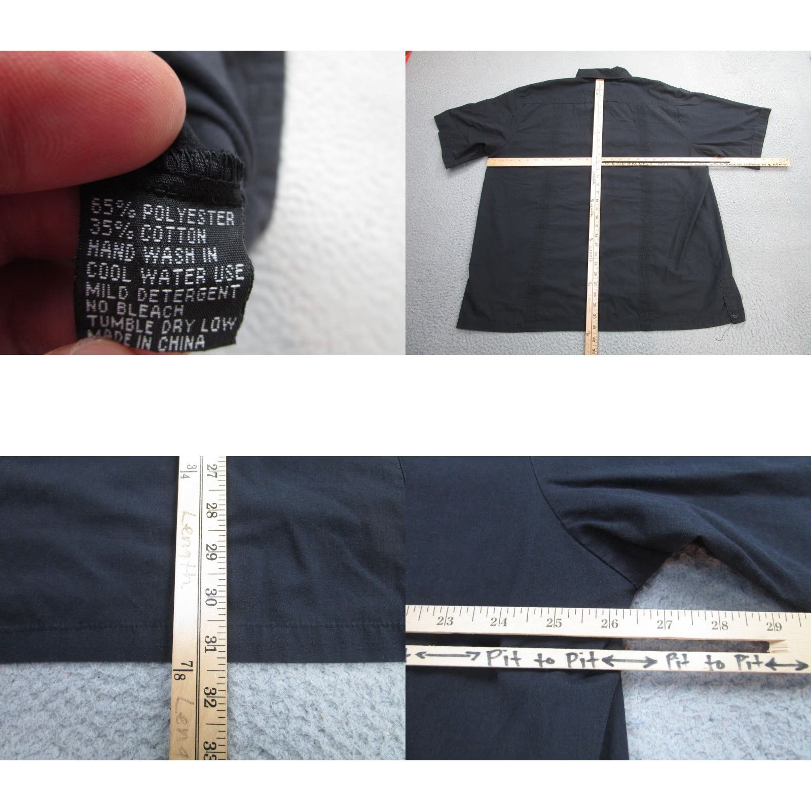 Vintage Maximos Yucatan Shirt Mens 4XL Black Short Sleeve Button-Up Relaxed Fit Pockets Size US XXL / EU 58 / 5 - 8 Thumbnail