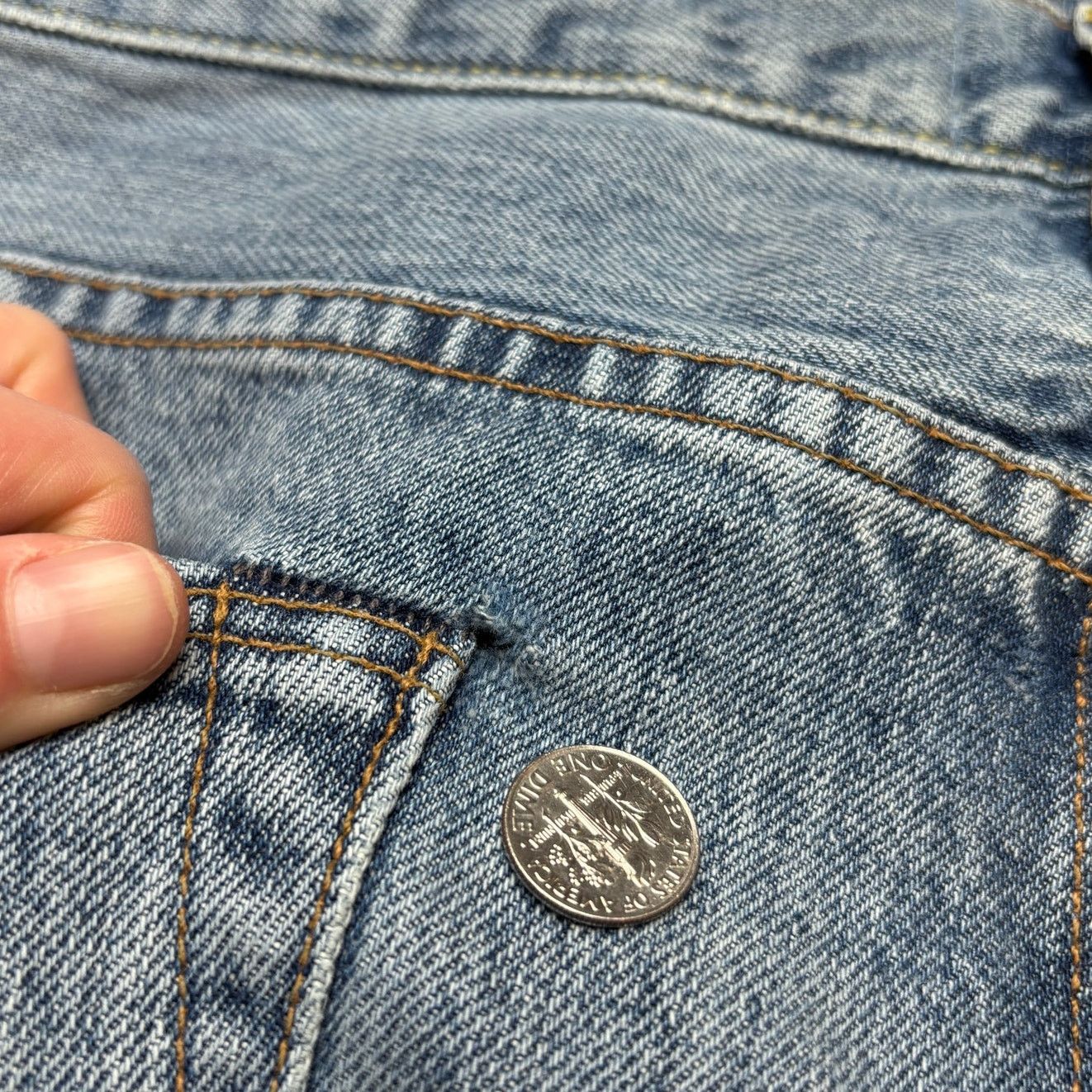 Sid Mashburn $185 Sid Mashburn Light Wash Denim 40x32 Slim Straight Jeans Size US 40 / EU 56 - 11 Thumbnail