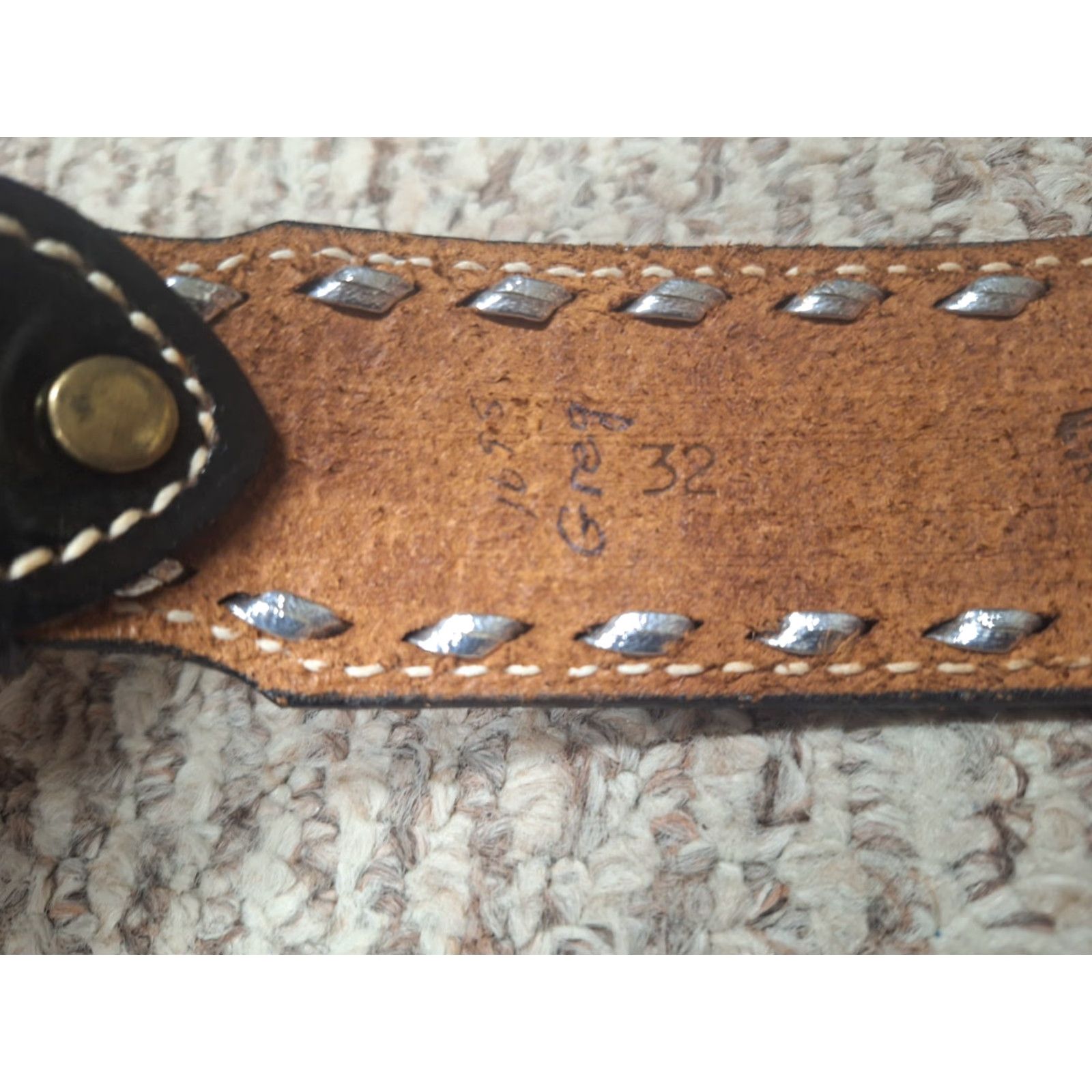 Vintage VINTAGE Western Belt Brazos Joe Belts 32 Black Leather Floral Cowboy Personalize Yes Men Belt 90s Size 32 - 6 Thumbnail