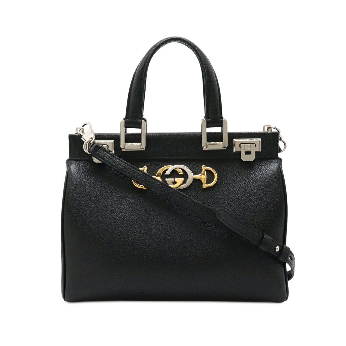 Gucci Gucci Zumi Leather 2Way Handbag Leather Shoulder Bag 569712 in Black, Women's
