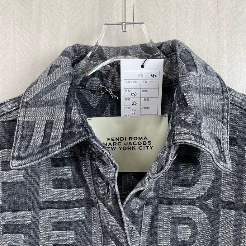 Fendi Fendi Denim Jacket with Logo Belt Size US M / EU 48-50 / 2 - 2 Thumbnail