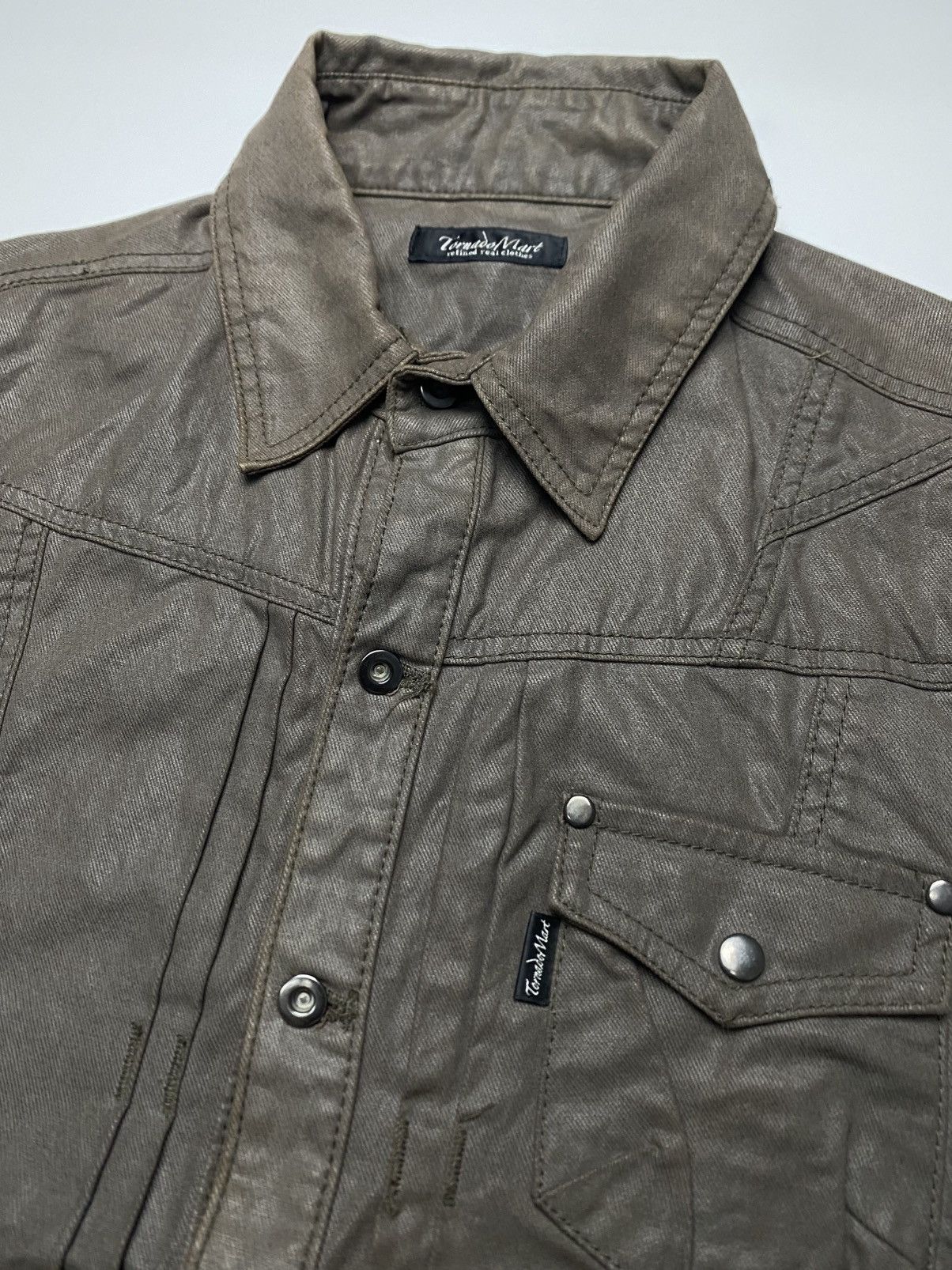 Tornado Mart Rare Tornado Mart Avant-Garde Wax Jeans Shirt Size US L / EU 52-54 / 3 - 4 Thumbnail