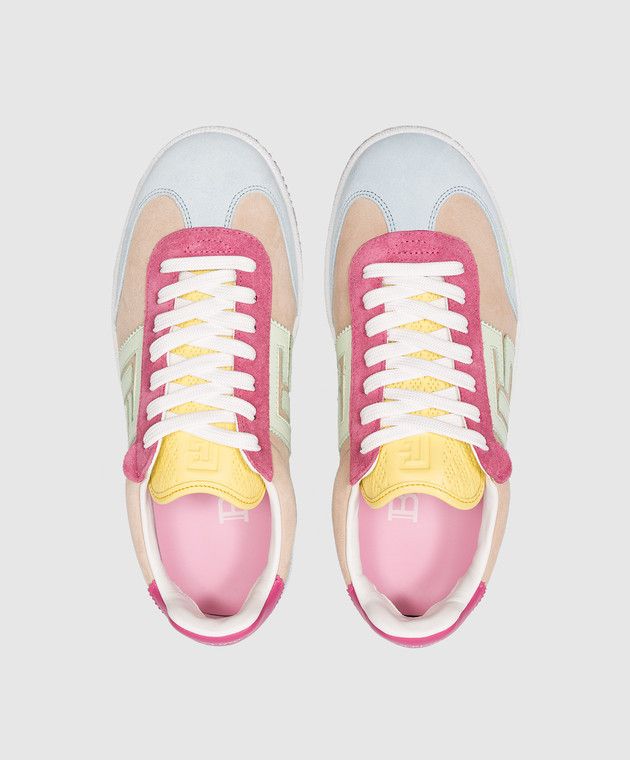 Balmain o1s1wg110925 Swan Logo Suede Sneakers in Multicolor Size US 6 / IT 36 - 4 Thumbnail