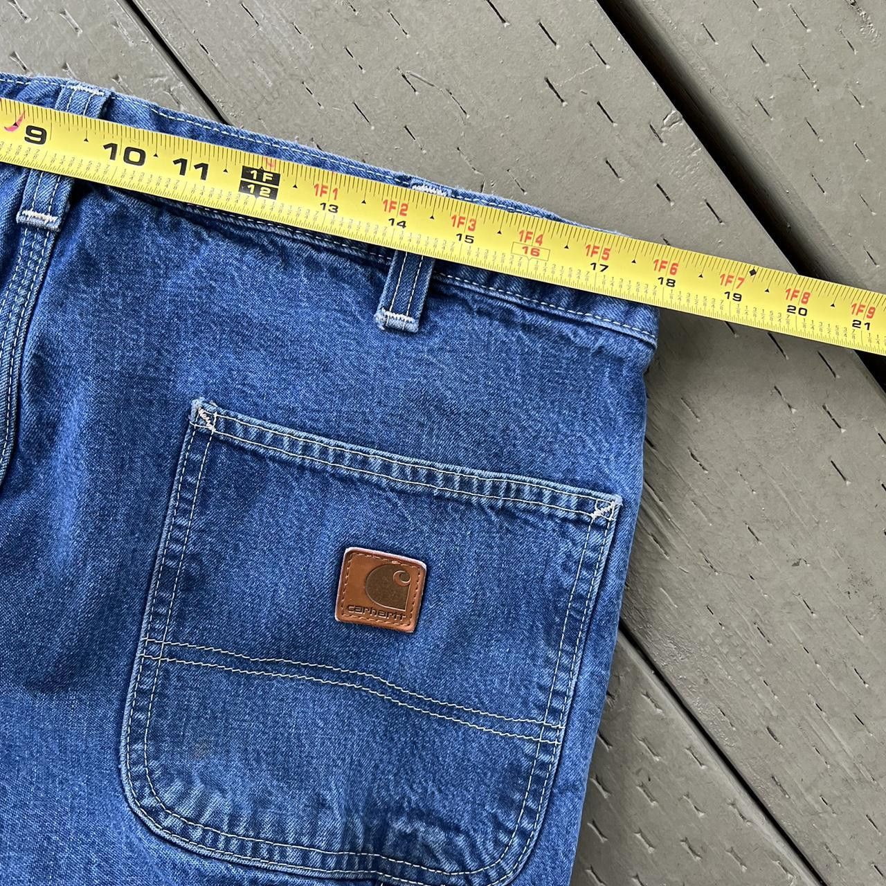 Carhartt Vintage Y2K Carhartt denim thrashed blue work wear pants Size US 36 / EU 52 - 5 Thumbnail