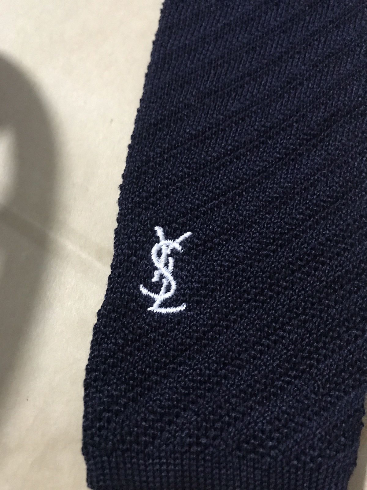 Yves Saint Laurent YVE SAINT LAURENT COTTON KNIT TIE NAVY BLUE Size ONE SIZE - 6 Thumbnail