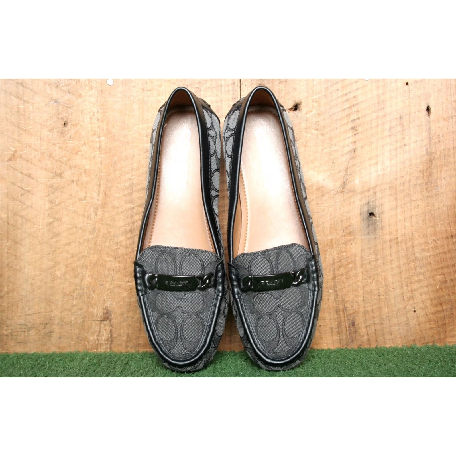 Coach COACH Olive Black Jacquard Signature Monogram Driving Moc Loafers Sz. 6.5 B Women Size US 7 / IT 37 - 4 Thumbnail