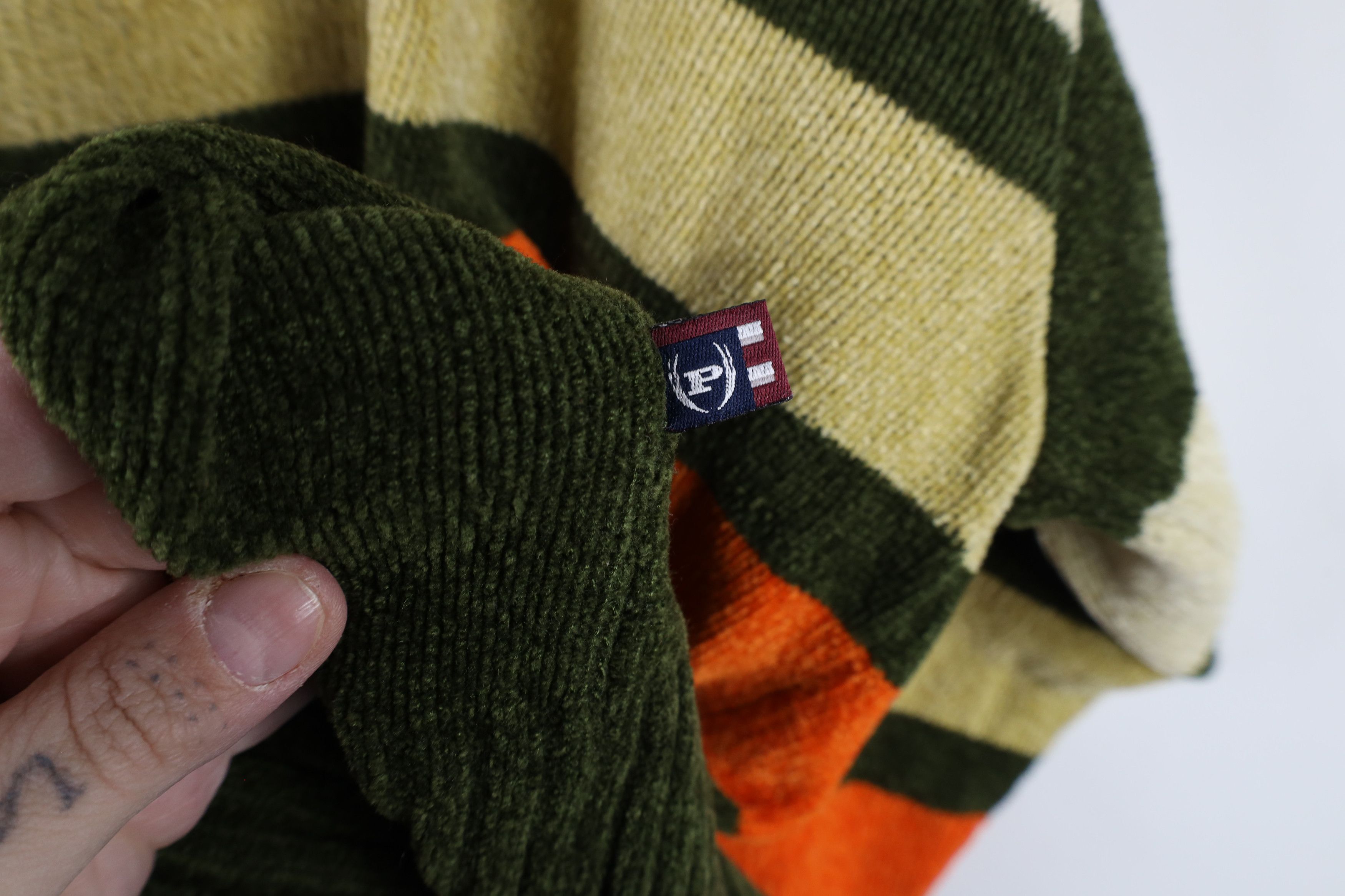 Phat Farm × Vintage Vintage 90s Y2K Phat Farm Striped Fleece Mock Neck Sweater Size US XXL / EU 58 / 5 - 11 Thumbnail