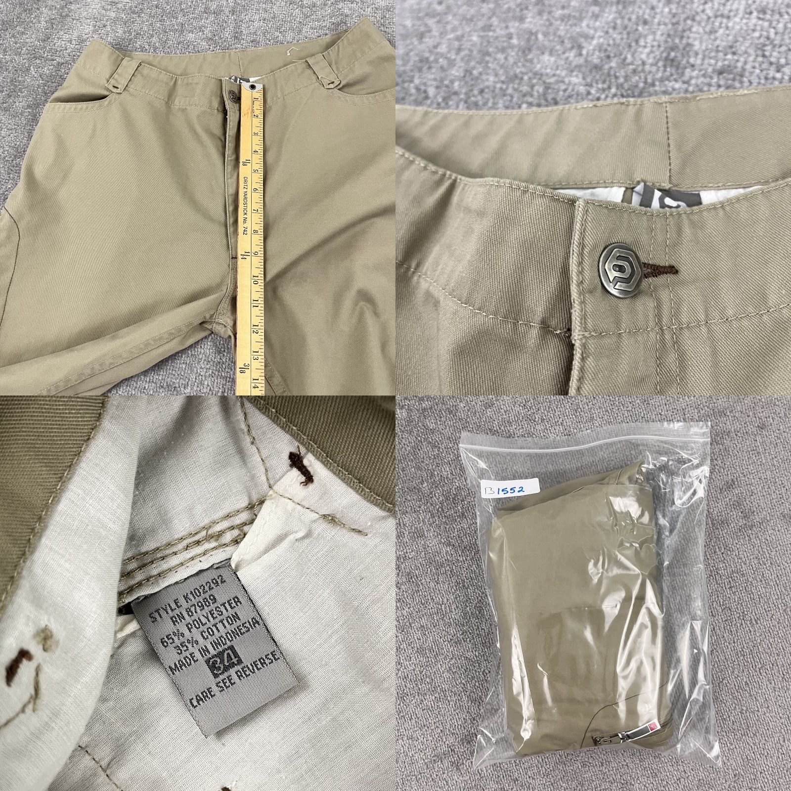 Vintage OP Ocean Pacific Pants Men 32 x 32 Brown Straight Cargo Beach Surfer Y2K 5-Pocket Design Regular Rise High Inseam 32 Tan Brown? Size US 32 / EU 48 - 9 Thumbnail