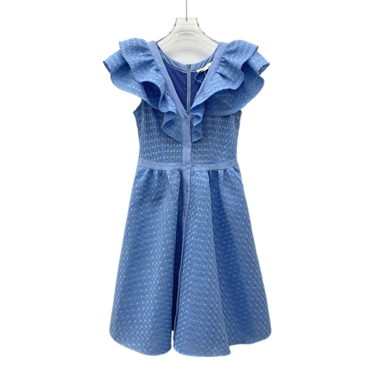 Maje Maje Blue V-neck Off-shoulder Ruffled Dress K26WX Size S / US 4 / IT 40 - 1 Thumbnail