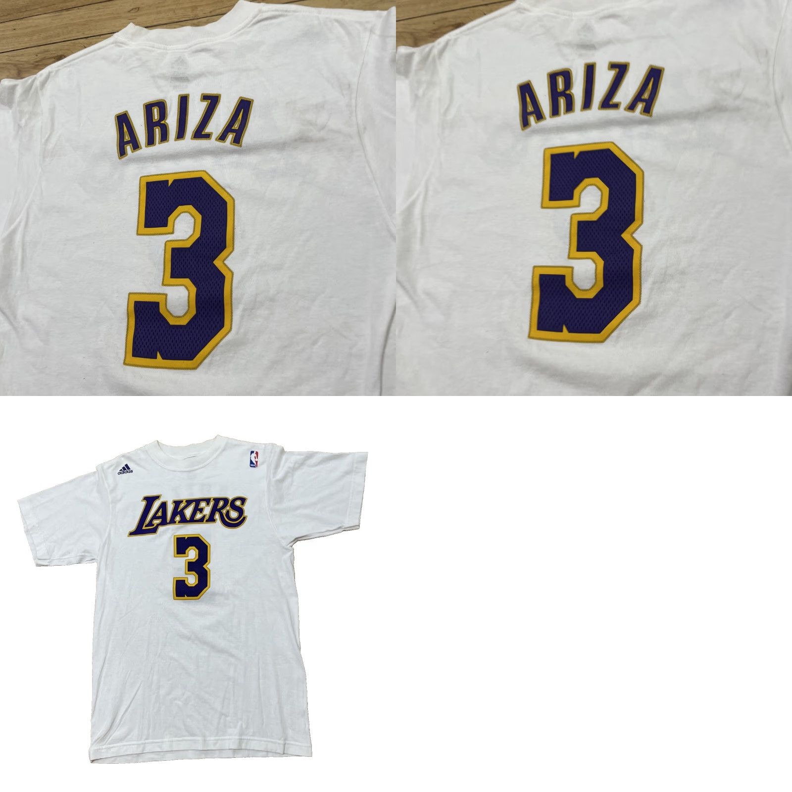 Adidas ADIDAS T Shirt NBA Lakers Trevor Ariza 3 Mens S White LA Purple Gold Basketball Shirt Size US S / EU 44-46 / 1 - 11 Thumbnail